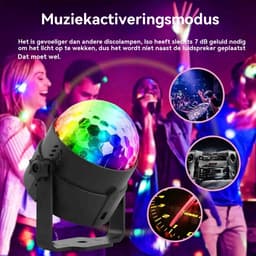 TOVBMUP Discobal - LED-feestverlichting - Draaiende podiumverlichting - Met afstandsbediening - Geschikt voor huizen, verjaardagen, feesten en feestdagen — thumbnail 2