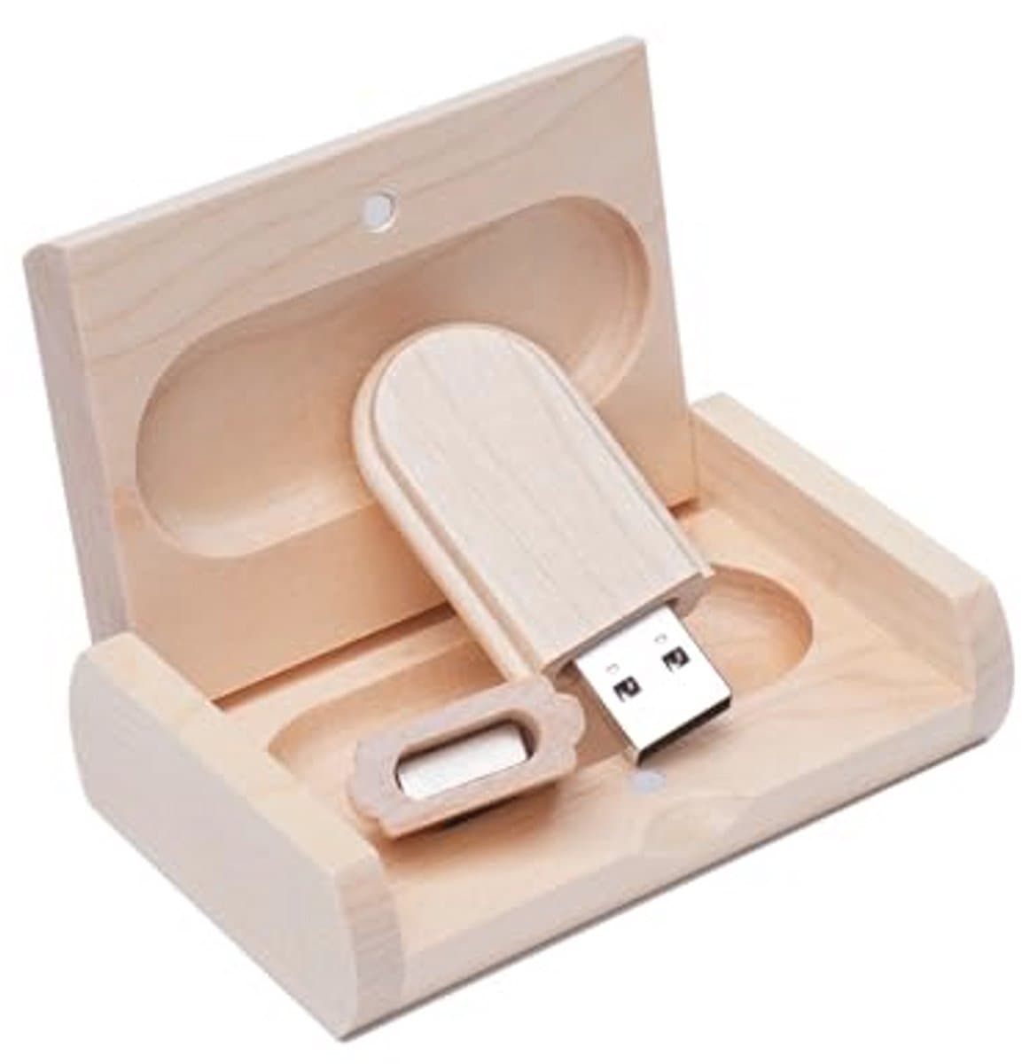 Externe USB schijf met houten behuizing en opslagcapaciteit tot 64 GB — afbeelding 1