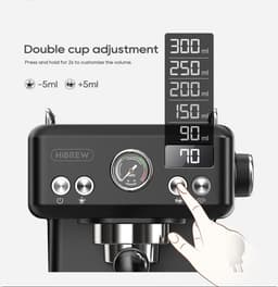 HiBREW H10A Halfautomatische Espressomachine – 19 Bar – Programmeerbaar – Krachtige Stoomfunctie – Thermoblok Verwarmingssysteem — thumbnail 5