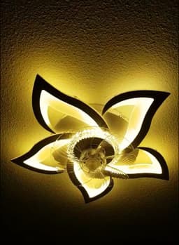 5 Sterren Plafondlamp Met Ventilator - Met Afstandsbediening - Smart lamp - Dimbaar Met App - 3 Standen Ventilator - Woonkamerlamp - Moderne lamp - Plafoniere — thumbnail 4