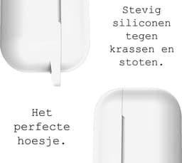 Case - Geschikt voor Apple AirPods Pro 2 - Siliconen Hoes met Clip - Silicone Hoesje Cover - Wit — thumbnail 2
