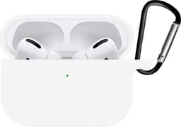Case - Geschikt voor Apple AirPods Pro 2 - Siliconen Hoes met Clip - Silicone Hoesje Cover - Wit — thumbnail 3