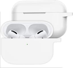 Hoesje Geschikt voor Apple AirPods Pro 2 - Siliconen Hoes met Clip - Silicone Case Cover - Wit — thumbnail 1