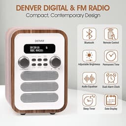 Denver DAB Radio - Retro Radio - Bluetooth - DAB+/ FM Radio - DAB48W — thumbnail 4