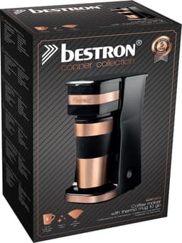 Bestron Koffiezetapparaat filterkoffie 750W - ACM112CO - 0,42L, 2 grote koppen - Thermosbeker - Koper - 5 jaar garantie - WK — thumbnail 4