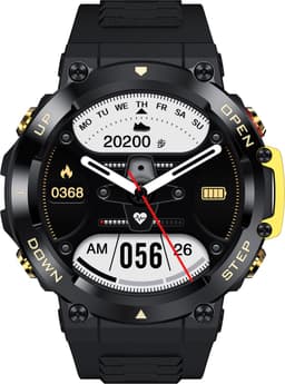 Belesy® AURORA - Smartwatch Heren –Horloge – Stappenteller – Calorieën – Constante Hartslag – Sporten – Bel functie - Je eigen foto als wijzerplaat - Kleurenscherm - Full Touch – Goud/Zwart - Siliconen - Moederdag — thumbnail 4