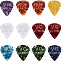VG plectrum set 12 Celluloid plectrums - diktes thin 0.46 medium 0.71 en thick 0.96 mm — thumbnail 3