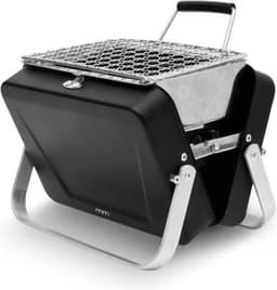 Mikamax Draagbare Mini BBQ - Compacte Tafelbarbecue - 18 cm - RVS Houtskoolgrill — thumbnail 3