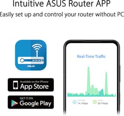 ASUS RT-AX52 AX1800 AiMesh draadloze router Gigabit Ethernet dual-band (2.4 GHz / 5 GHz) zwart — thumbnail 4