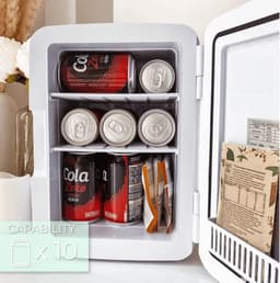 Kleine Koelkast - 10L Koelkast, Mini Koelkast 12V/220V, Koeling en Verwarming Functies, Minikoelkasten Voor Kamers, Auto Koelkast, Mini Cosmetische Koelkast, Skincare Fridge — thumbnail 5