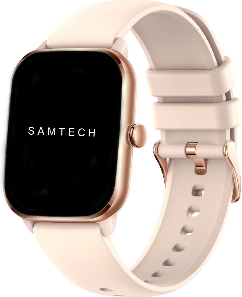 SAMTECH Smartwatch Ultra Thin Pro- Dames & Heren – horloge - Stappenteller, Calorie Teller, Slaap meter, HD – IOS & Android - Rose Goud — afbeelding 1