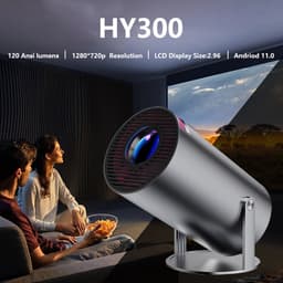 Mini beamer - Mini projector - Home Theater - Met bluetooth en WiFi 6 technologie - Android11 besturingssysteem - Antraciet — thumbnail 1