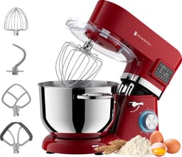 KitchenBrothers Keukenrobot - Keukenmachine - Touch Display en Timer - BPA-vrij - 6,2L - Keukenmixer - 1400W - Rood — thumbnail 1