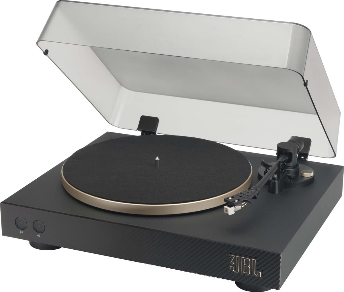 JBL Spinner - Bluetooth Platenspeler - Draaitafel voor Vinyl LP - Met Phono Voorversterker - 33/45 RPM - Aluminium Design - Goud — afbeelding 1