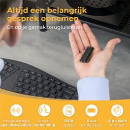 Nuvance - Afluisterapparatuur - 16 Gb - Mini Afluisterapparaat - Voice Recorder Digitaal - Spy Recorder - Dictafoon - Afluisteren Opnemen — thumbnail 2