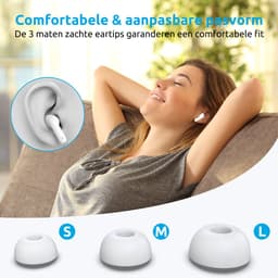 PrimeSound Sky Pro Draadloze Oordopjes - Active Noise Cancelling - LED Display - Bluetooth 5.3 - Wit — thumbnail 4