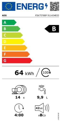 AEG | FSK75768P - Inbouwvaatwasser - Energielabel B - AirDry — thumbnail 3