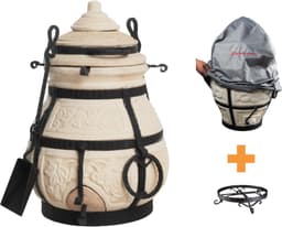 Keramische tandoor Nomade - Multifunctionele Houtoven BBQ - Voor de Fijnproever! *** Met beschermhoes en onderstel — thumbnail 1