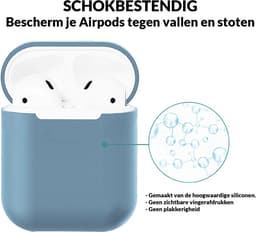 AirPods Hoesje voor Apple AirPods 1 & 2 – Babyblauw - Siliconen Beschermende Case — thumbnail 5