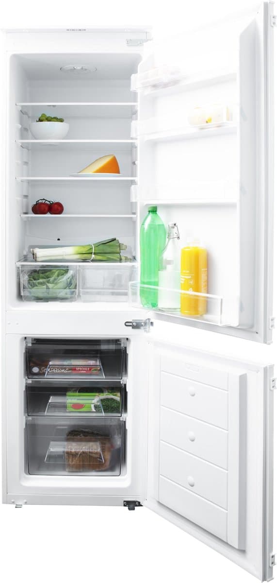 Inventum IKV1782S 178 cm inbouw koel-vriescombinatie - 242 liter - Koelkast met vriesvak 60 liter - 2 groentelades - Led-verlichting - Sleepdeur - Wit — afbeelding 1