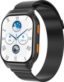 ISHIVA® AMOLED Smartwatch - Smartwatch Dames - Smartwatch Heren - Smartwatch Android - Stappenteller - Slaapmonitor - Hartslagmonitor - 2 jaar Garantie - Zwart — thumbnail 1