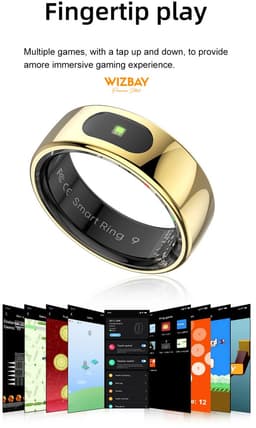 WizBay Premium Select® Smart Ring Goud - Maat 12 - Smart Ring met Hartslag, Slaap, Zuurstof - Multi Sport Modi — thumbnail 5