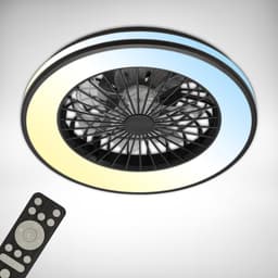 BRILONER Fantus - Plafondventilator met verlichting - LED plafondlamp met ventilator - ventilator lamp dimbaar - 5 snelheden - Ø48,5cm - zwart — thumbnail 1