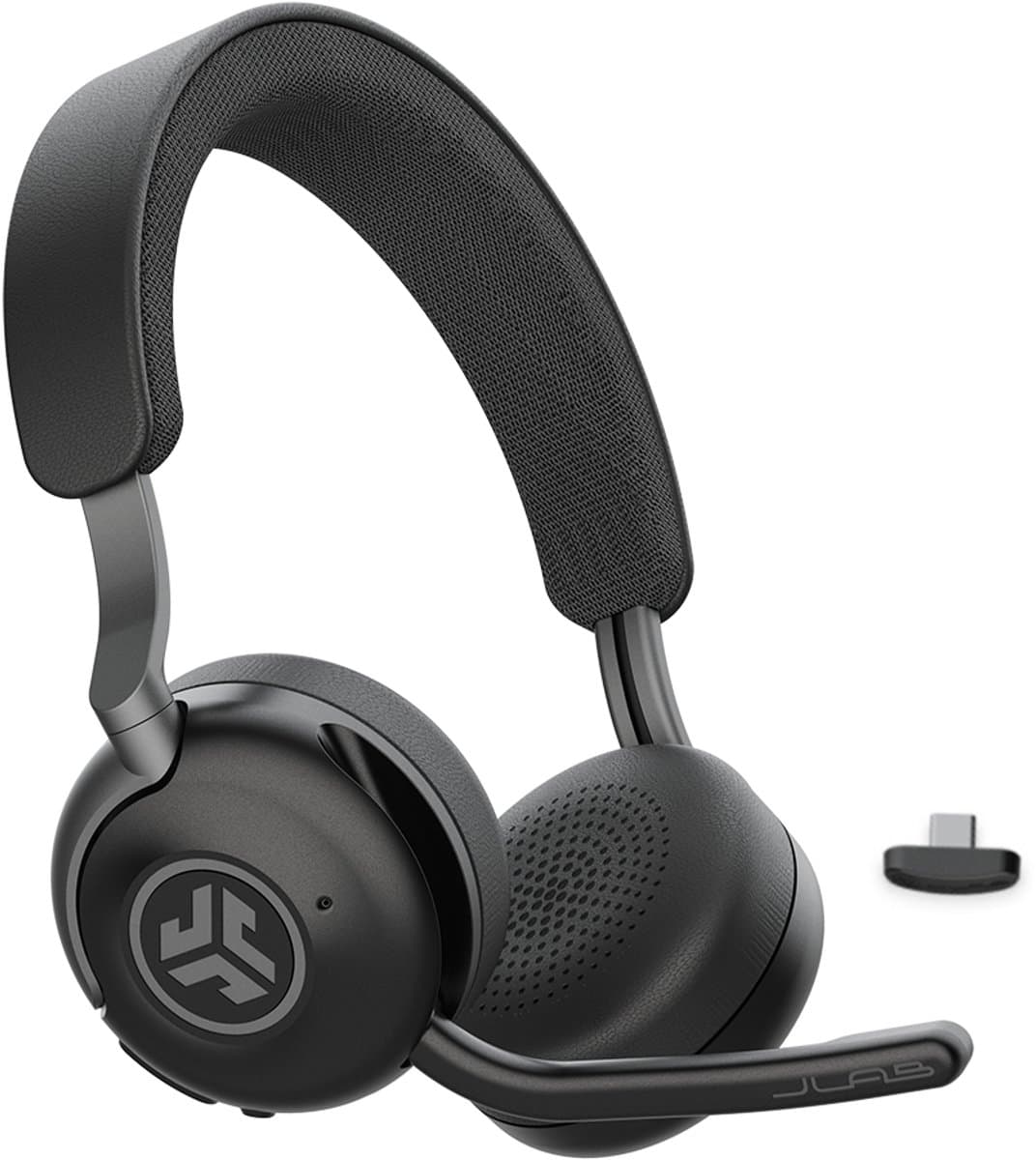 JLab Epic Work Headset met Microfoon - Bluetooth Dongle - Computer Headset Voor Laptop en PC - 90 uur Batterij - USB C - 2 in 1 Charging Dock - Draadloze Koptelefoon — afbeelding 1
