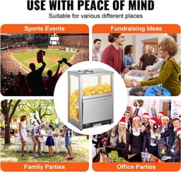 Nacho Warmer - Professionele Chipswarmer - 230V - 200W - 84.5QT - Nacho Machine Deflection Board - Roestvrij staal - Zilver — thumbnail 5