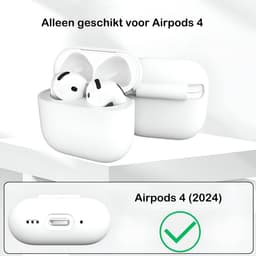 Studio Air Hoesje geschikt voor Airpods 4 - Schokbestendige Siliconen Case - Wit — thumbnail 2