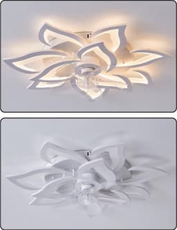 10 Lotus Ventilator Lamp - Plafondventilator - Smart Lamp - Met Dimmer - 3 Standen Ventilator - Keuken Lamp - Woonkamerlamp - Moderne lamp — thumbnail 5