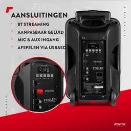 Speaker Bluetooth - Fenton FT10LED MK2 karaoke box met LED’s, accu en microfoon - Voor huisfeestjes — thumbnail 4