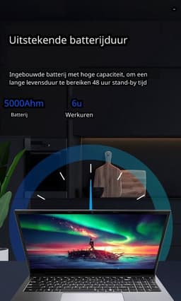 Elementkey PixelPro - 15.6 Inch Ultrabook Laptop - Ultieme Werk Laptop - i7 10750U - 16GB Ram - 1TB SSD - Windows 11 Pro - Grijs — thumbnail 5