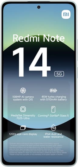 Xiaomi Redmi Note 14 - 5G - 8GB/256GB - Coral Groen — thumbnail 2