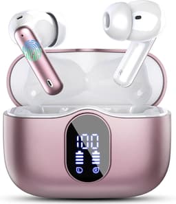 PrimeSound Sky Pro Draadloze Oordopjes - Active Noise Cancelling - LED Display - Bluetooth 5.3 - Rosé Goud — thumbnail 1