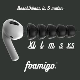 Foam eartips geschikt voor Airpods Pro (2) - zwart - 6× Small - zachte memory foam opzet oortjes - foamigo® — thumbnail 4