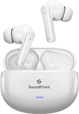 SoundFront Ultimate Draadloze Oordopjes - Bluetooth Oortjes - 26dB Active Noise Cancelling - Oortjes draadloos - Sport oordopjes - Geschikt voor smartphones & laptop - Wit — thumbnail 1