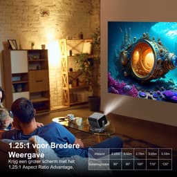 ULTIMEA Nova C40 Smart Projector 1080P Full HD, 600 ANSI Lumen, Android TV 11, Dolby Audio, Home Cinema-beamer, 6D Keystone, Zwart — thumbnail 3