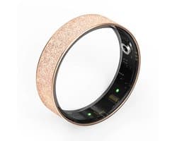 WizBay Premium Select® Gouden FrostLook Smart Ring Dames Heren - Oplaad Case - Hypoallergeen - Hartslag & Slaap Monitor - IP68 Waterdicht - O2 Meting - Gesture Functie - Multiple Sport Modi - #10