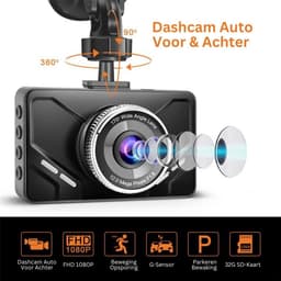 ApexArte® Dual Dashcam - Dashcam voor Auto - Dashcams - Zwart — thumbnail 3