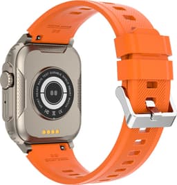 Knobbout 1.96" (3.5*4.4cm) Smartwatch - Bluetooth belfunctie-Super sterke batterij 600MAH- met o.a. NL menu - 44mm HD scherm- Zinklegering horlogekast - Bloeddrukmeting&Bloedzuurstof functie - Opnamefunctie - Slaapmonitor Oranje — thumbnail 3