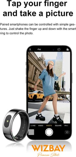 WizBay Premium Select® Smart Ring Zilver - Hartslag, Slaap, Zuurstof - Multi Sport Modi - Oplaadcase - Maat 11 — thumbnail 5