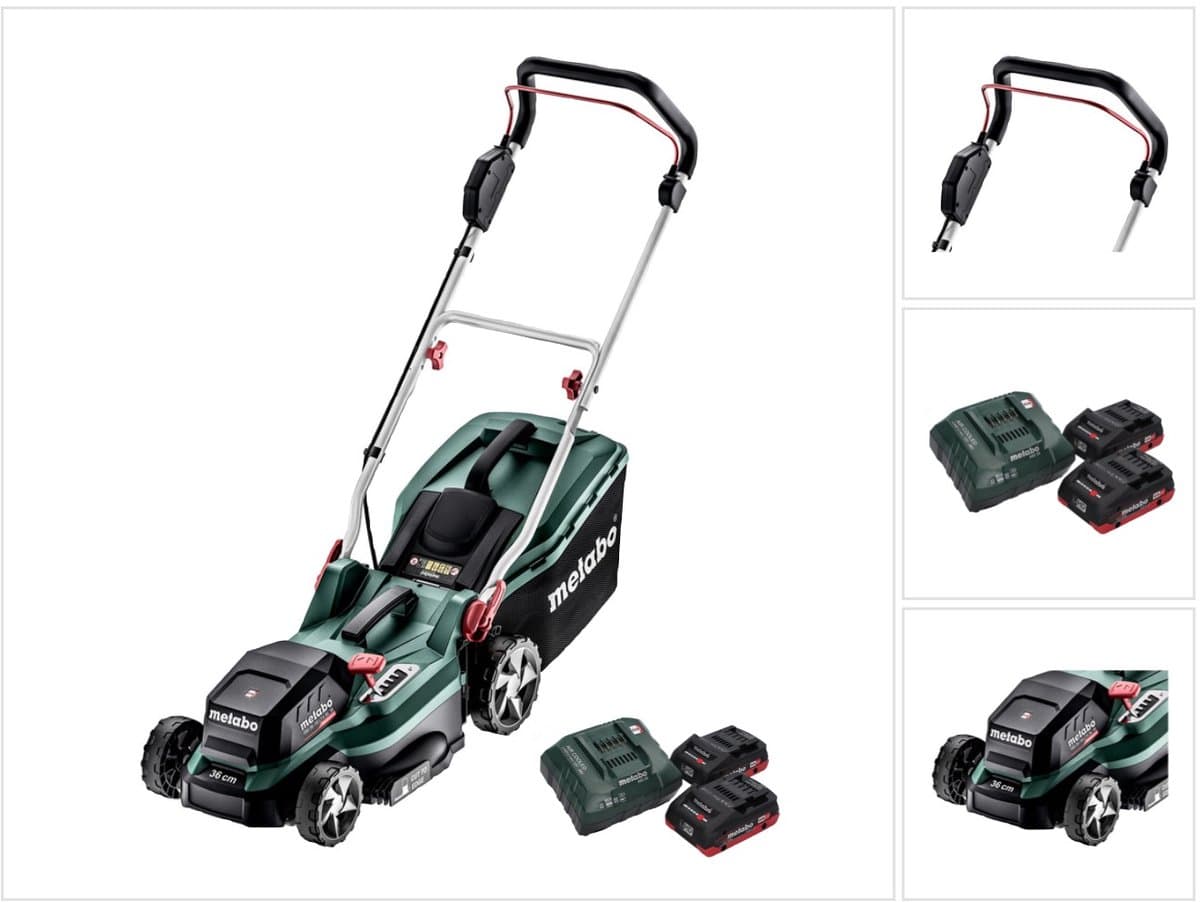 Metabo RM 36-18 LTX BL 36 Accu grasmaaier 36 V ( 2x 18 V ) LTX Brushless + 2x accu 4.0 Ah + lader — afbeelding 1