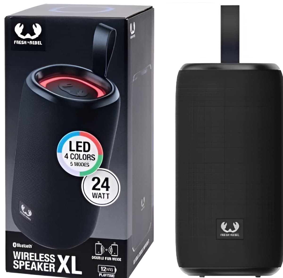 Fresh 'n Rebel - Draadloze Bluetooth Speaker - Speaker Met Verlichting - Double Fun Mode - Zwart — afbeelding 1
