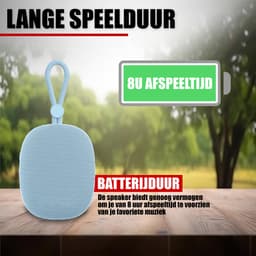Draadloze Bluetooth Mini Speaker met Koord - IPX5 Waterbestendig - Blauw — thumbnail 2