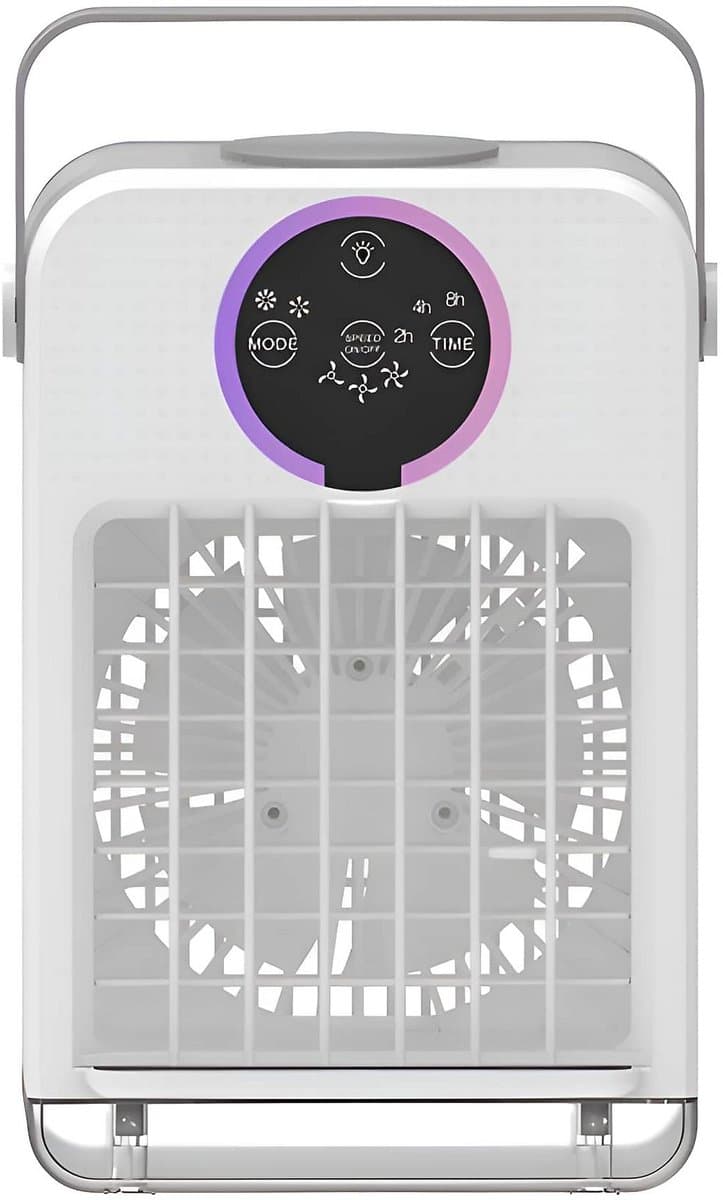 LotaHome - Mini Airco - Luchtkoeler - Ventilator - Mobiele Airco - Airconditioning - Aircooler - Tafelventilator - Met Afstandsbediening, Timer en Display - Fluisterstil - Lekvrij - Met Verlichting - 3 Snelheden - Koelen, Blazen en Bevochtigen - Wit — afbeelding 1