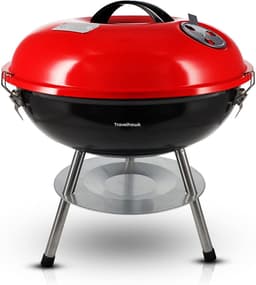 Travelhawk Houtskool BBQ - Barbecue Houtskool - Opvouwbaar - 33x33cm Grilloppervlak - Gelegeerd Staal - Zwart — thumbnail 1