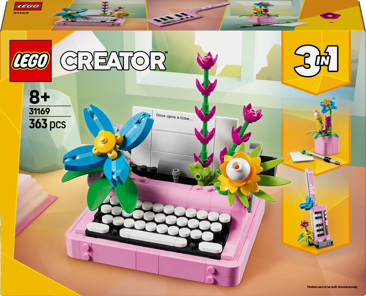 LEGO Creator 3-in-1 - Typemachine met bloemen Constructiespeelgoed — afbeelding 1