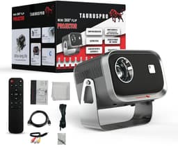 TAURUSPRO® Mini Beamer & Projector – Full HD 1080p – 4K Ondersteuning – Android 11.0 – Draagbare Beamer voor iOS & Android – WiFi 6 & Bluetooth 5.2 – Inclusief HDMI & Afstandsbediening – Home Cinema — thumbnail 1