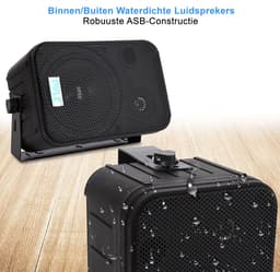 Pyle Home PDWR50B waterbestendig universeel duo luidsprekersysteem binnen-buiten - Zwart - Zwembad — thumbnail 2